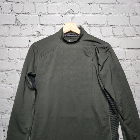 Under Armour Green Coldgear Reactor Fitted LongSleeve Top Size S - Picture 2 of 13